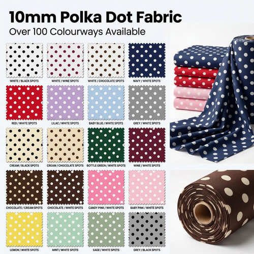 Tessuto crepe jersey pois 10mm - pois,